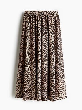 H&M Leopard Print Maxi Skirt in Tan and Black